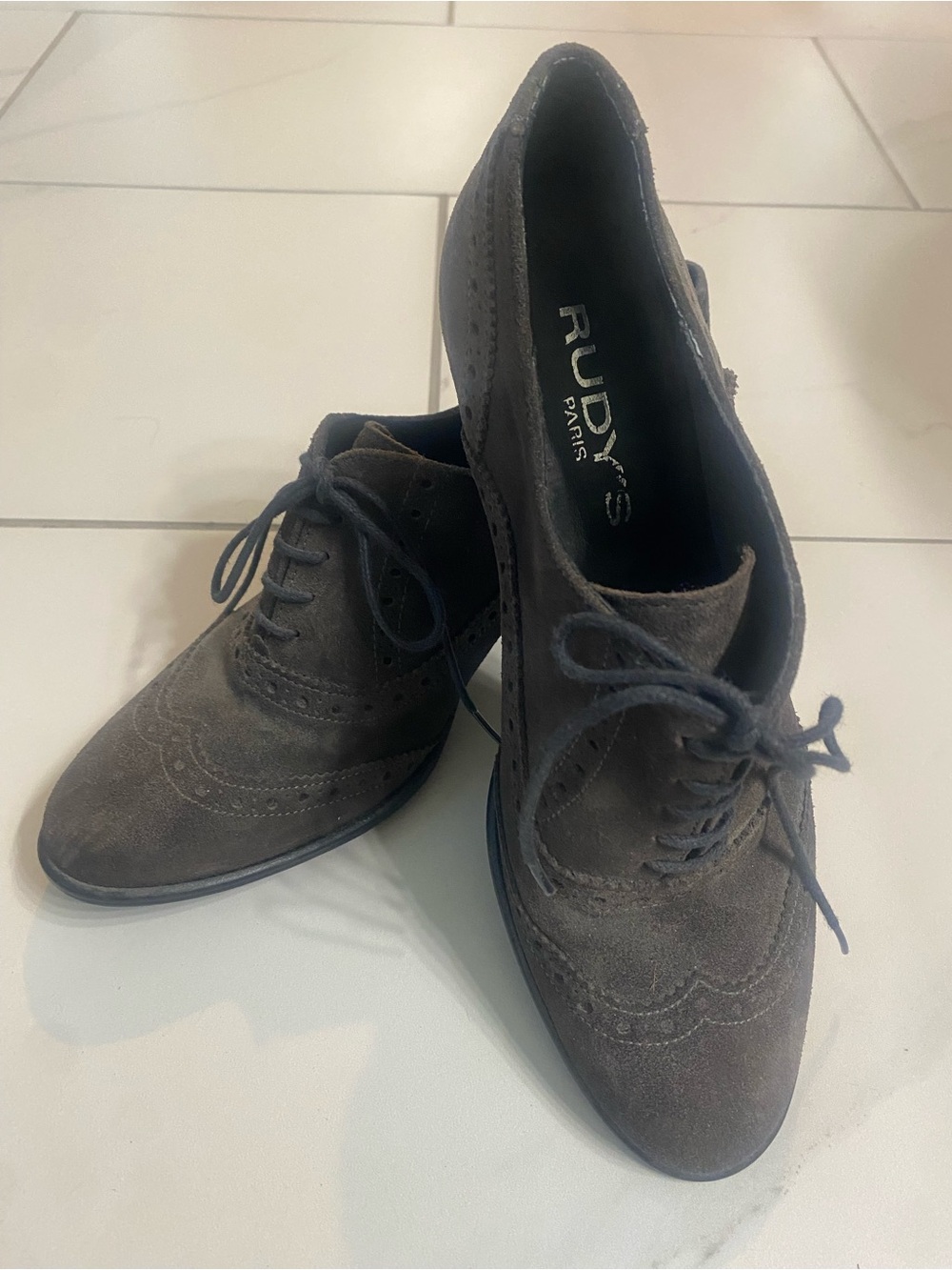 Women's Suede Lace-Up Brown Ankle Booties